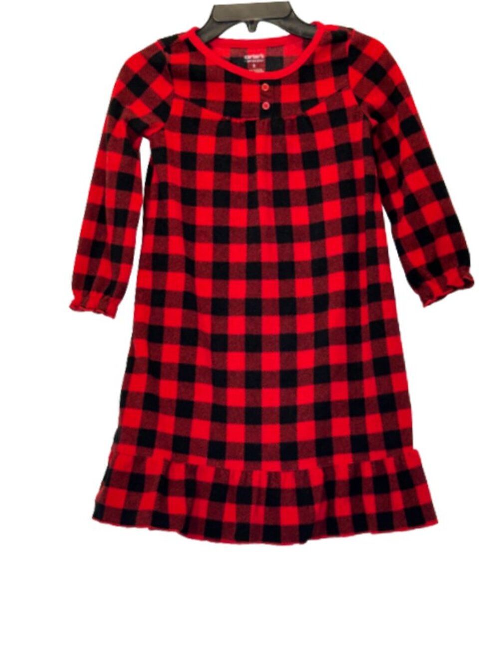 Carter’s Red and Black Plaid Night Gown Size 5